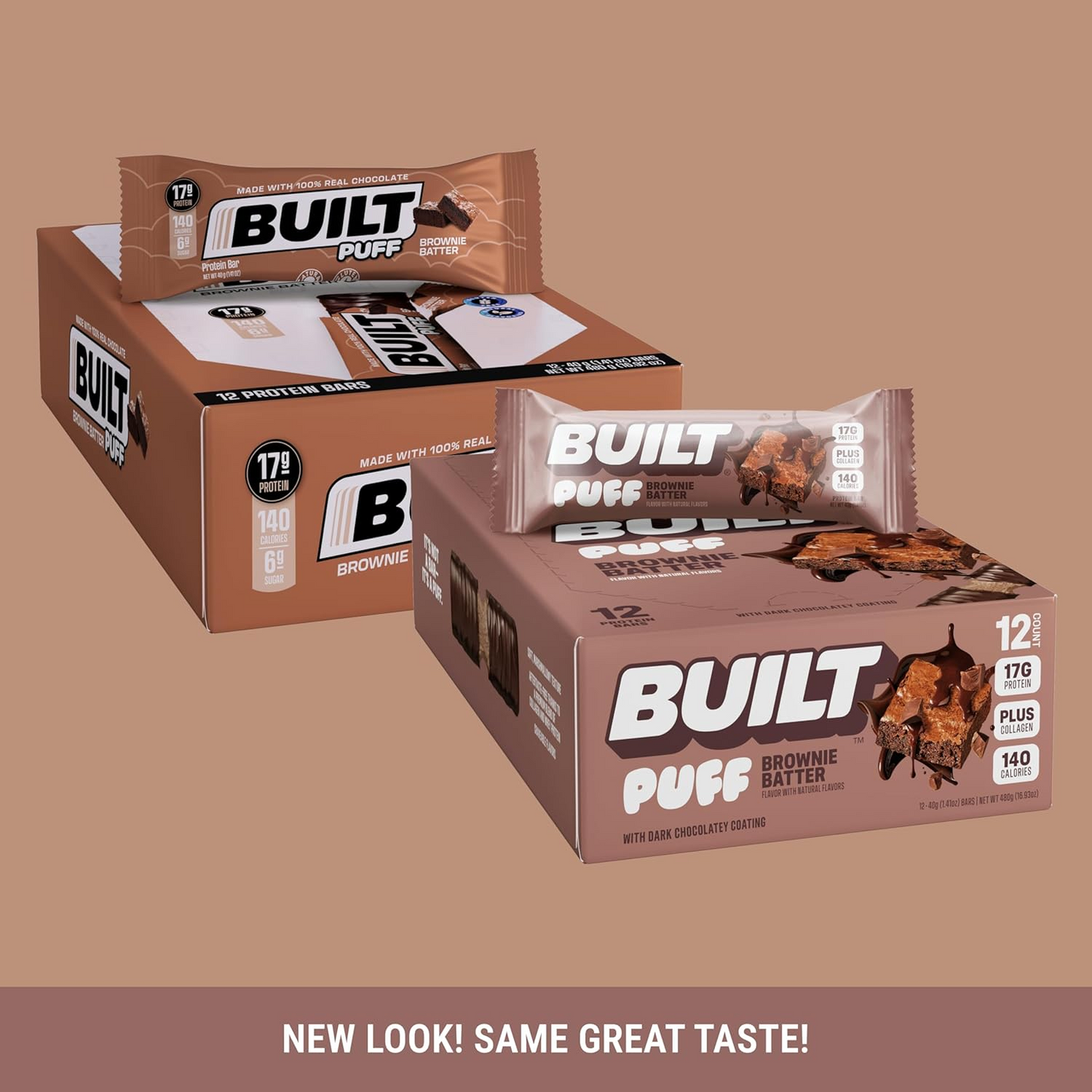 Built Puff Protein Bars – Strawberries ’N Cream, 15g Protein, 12 Pack