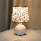 Modern Golden Floral Table Lamp – USB Powered Decorative Desk Light