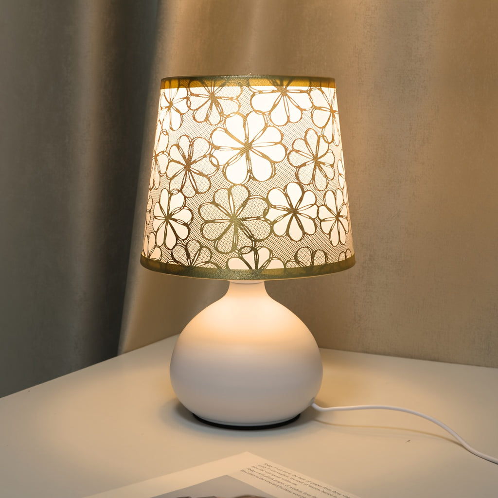 Modern Golden Floral Table Lamp – USB Powered Decorative Desk Light