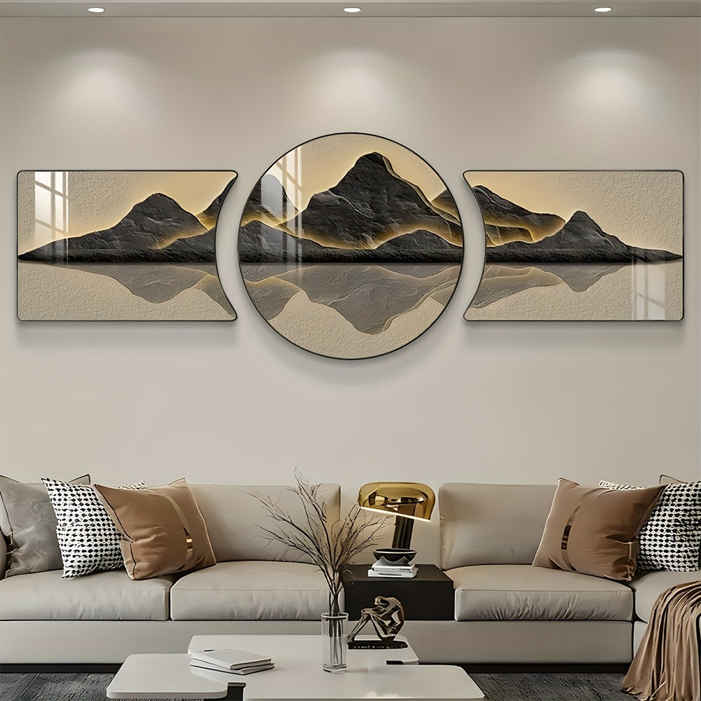3-Piece Modern Landscape Wall Art Set – Framed Abstract Decorative Paintings