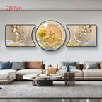 3-Piece Abstract Deer Wall Art Set – Framed Decorative Paintings