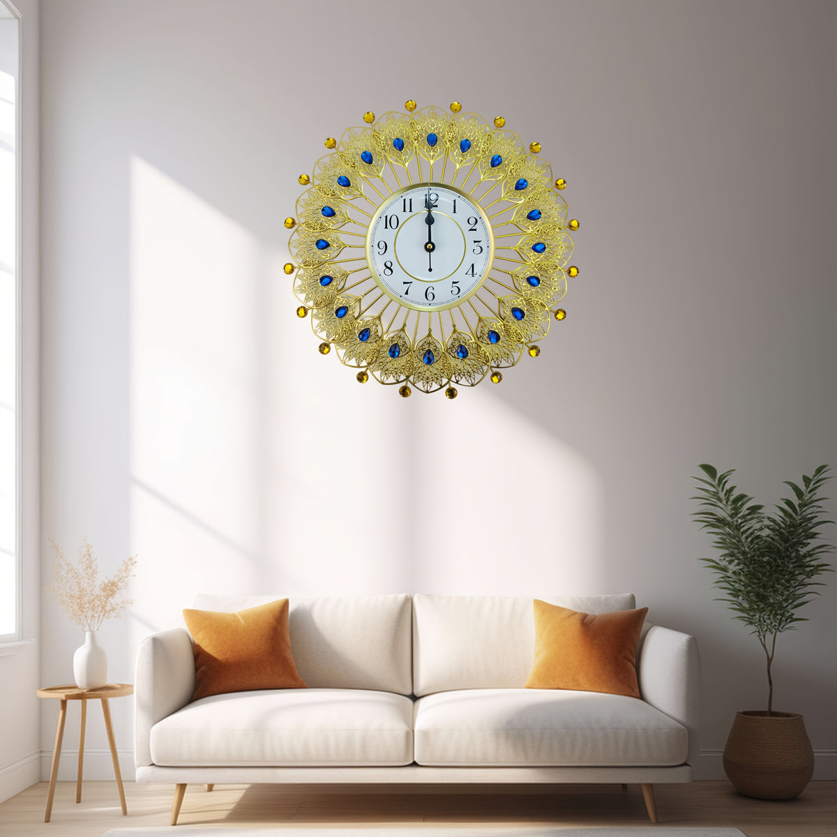 Modern Round Metal Wall Clock – Minimalist Decorative Clock for Home