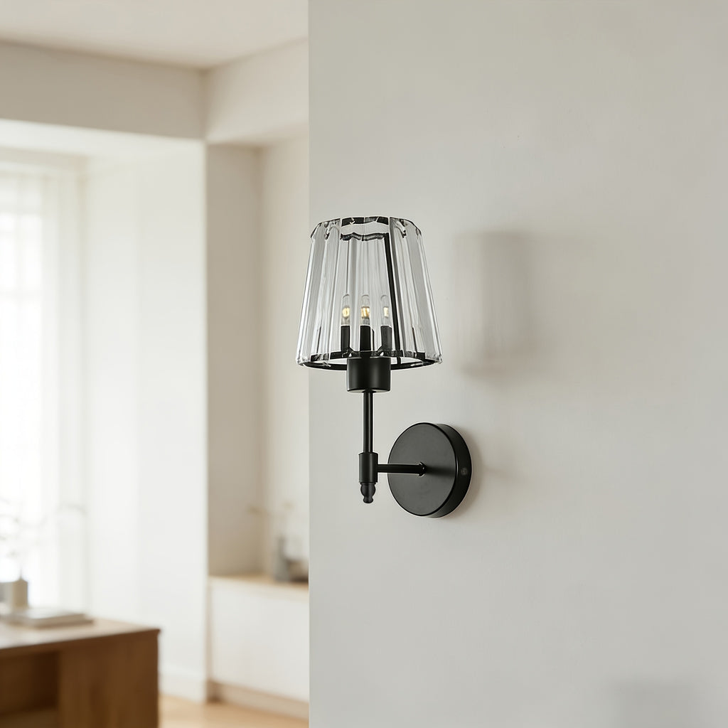 Modern Crystal Mask Wall Sconce – Decorative Metal Wall Light for Bedroom & Living Room