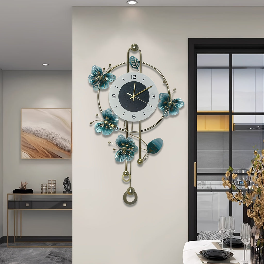 3D Butterfly Metal Wall Clock – Modern Silent Decorative Wall Art