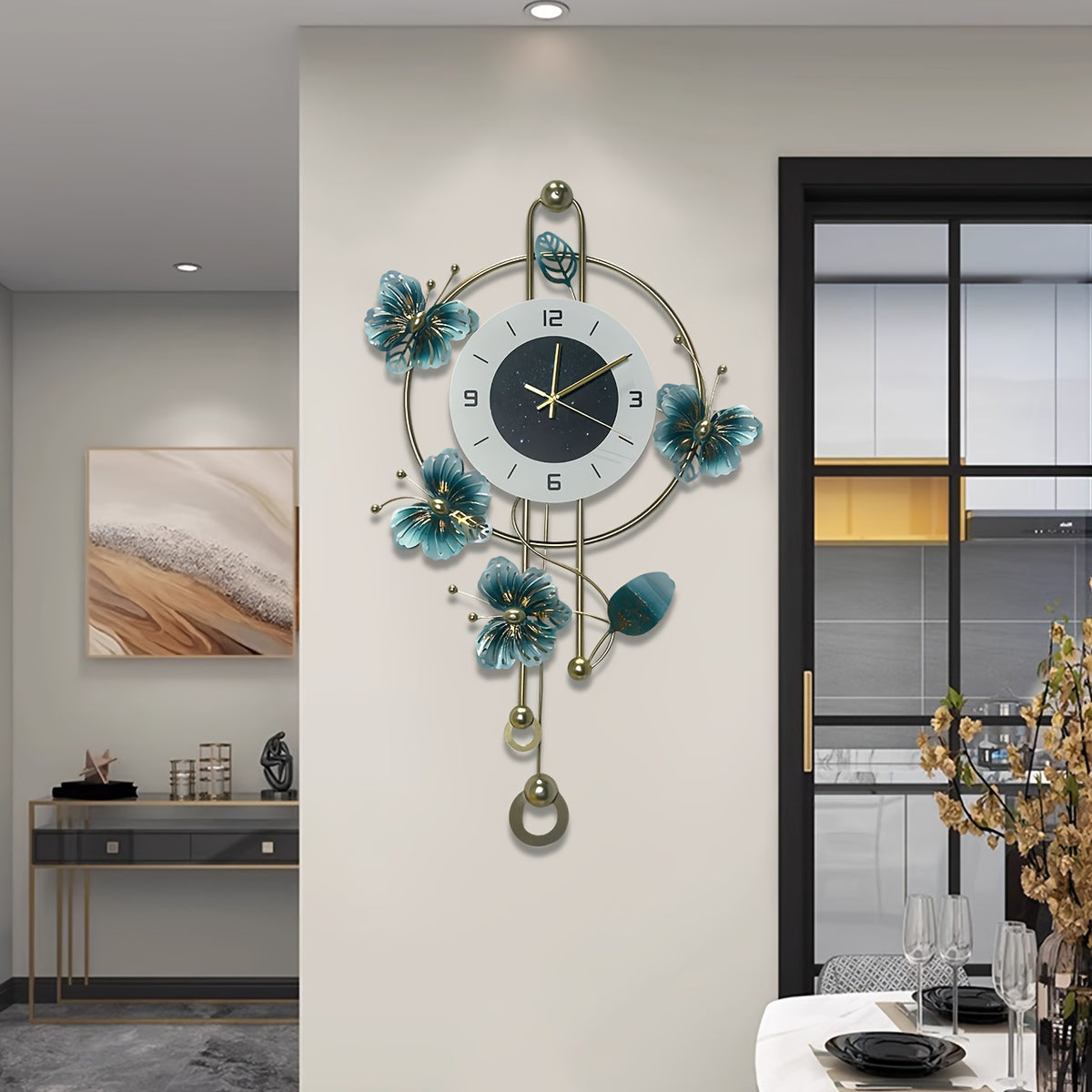 3D Butterfly Metal Wall Clock – Modern Silent Decorative Wall Art