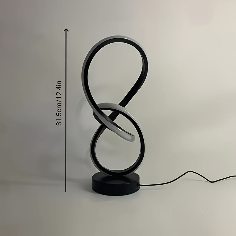 2-Piece Modern Spiral Table Lamp Set – USB Powered Dimmable LED Lights