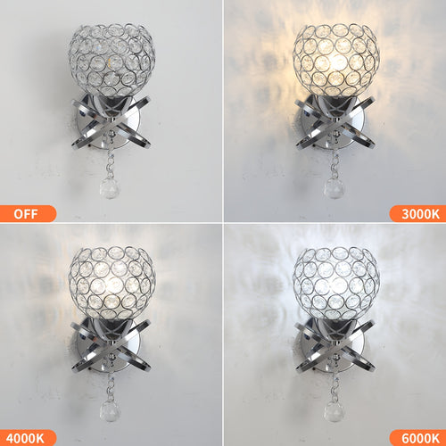 2-Piece Golden Crystal Wall Sconce Set – Modern E26 Decorative Lights