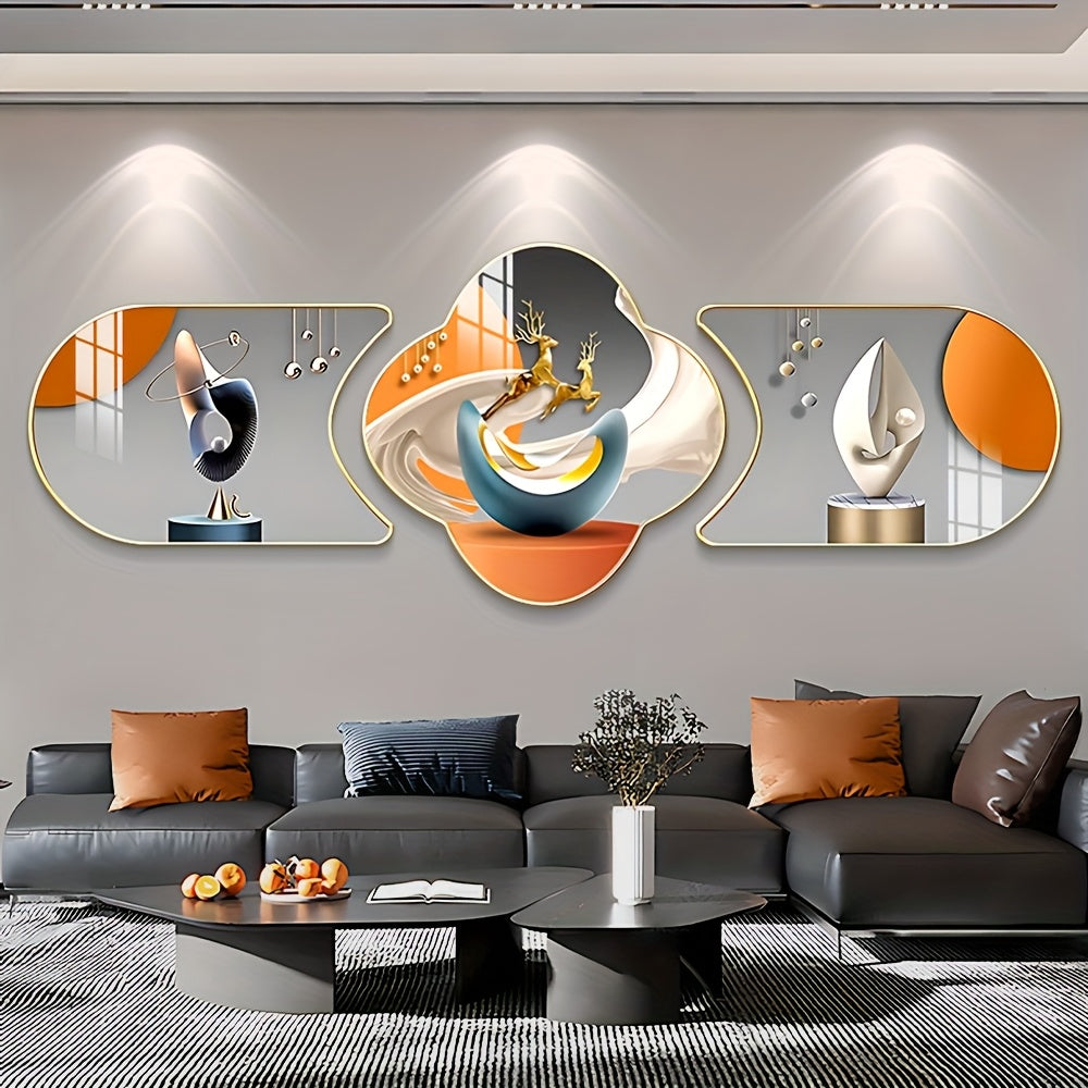 3-Piece Geometric Wall Art Set with Frames
