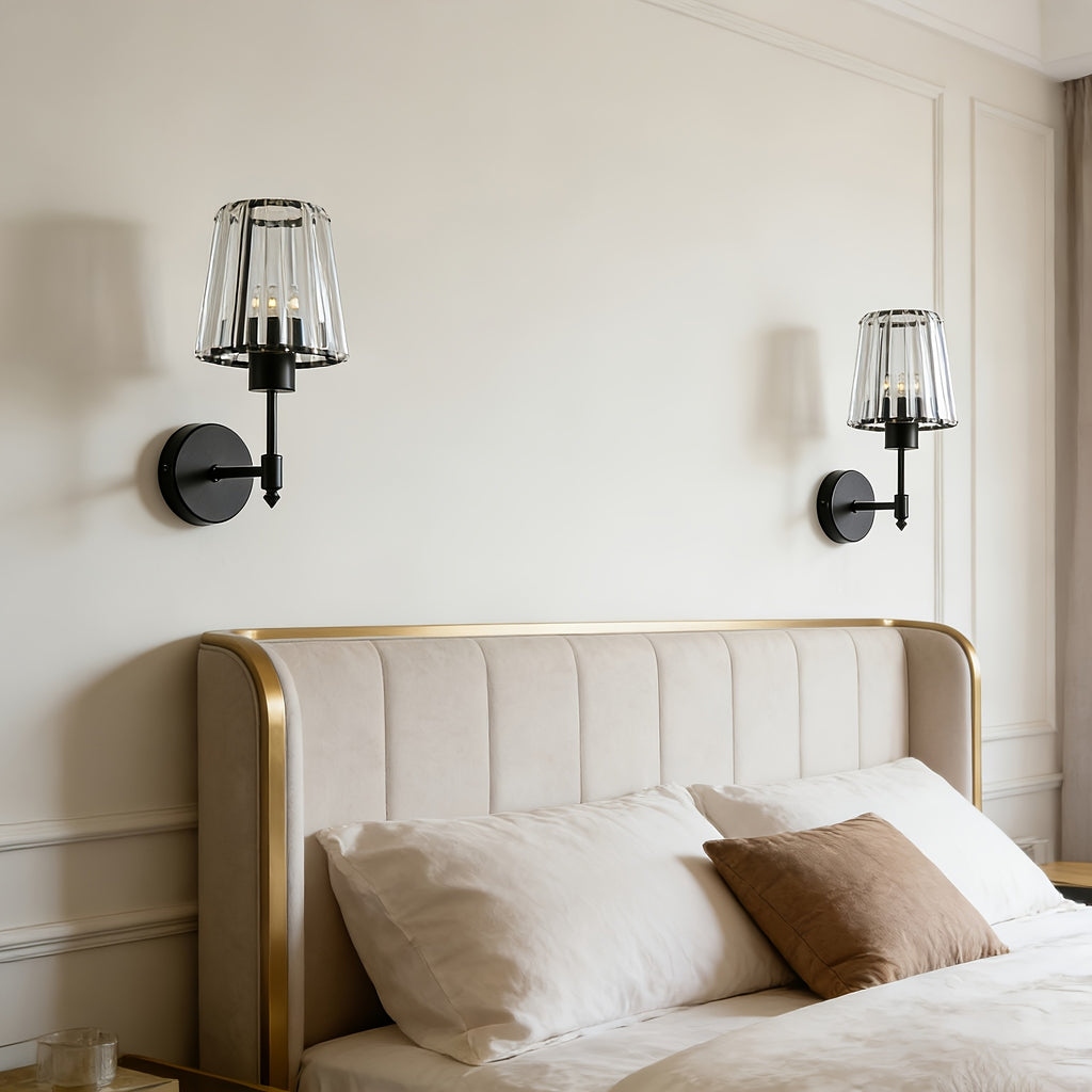 Modern Crystal Mask Wall Sconce – Decorative Metal Wall Light for Bedroom & Living Room
