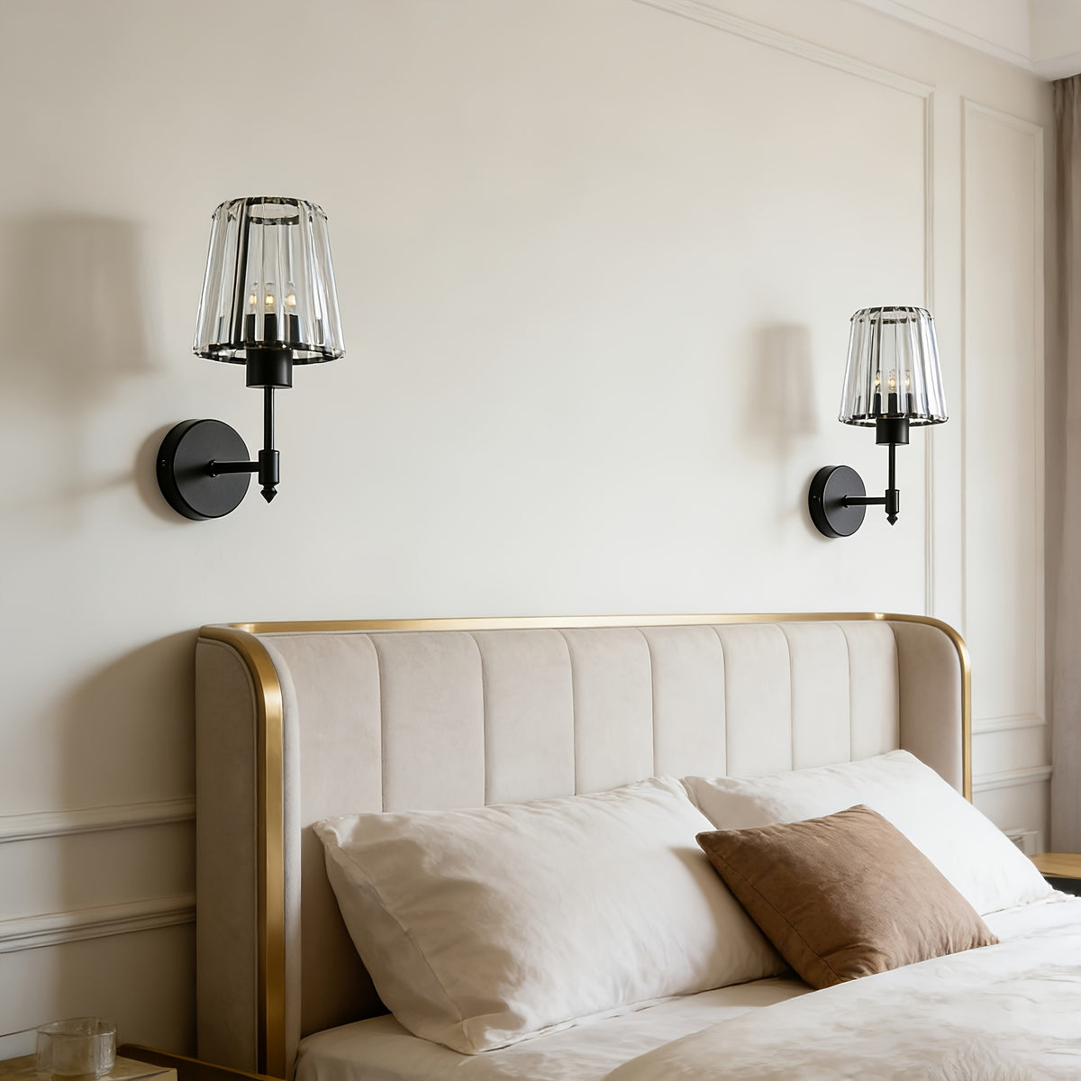 Modern Crystal Mask Wall Sconce – Decorative Metal Wall Light for Bedroom & Living Room
