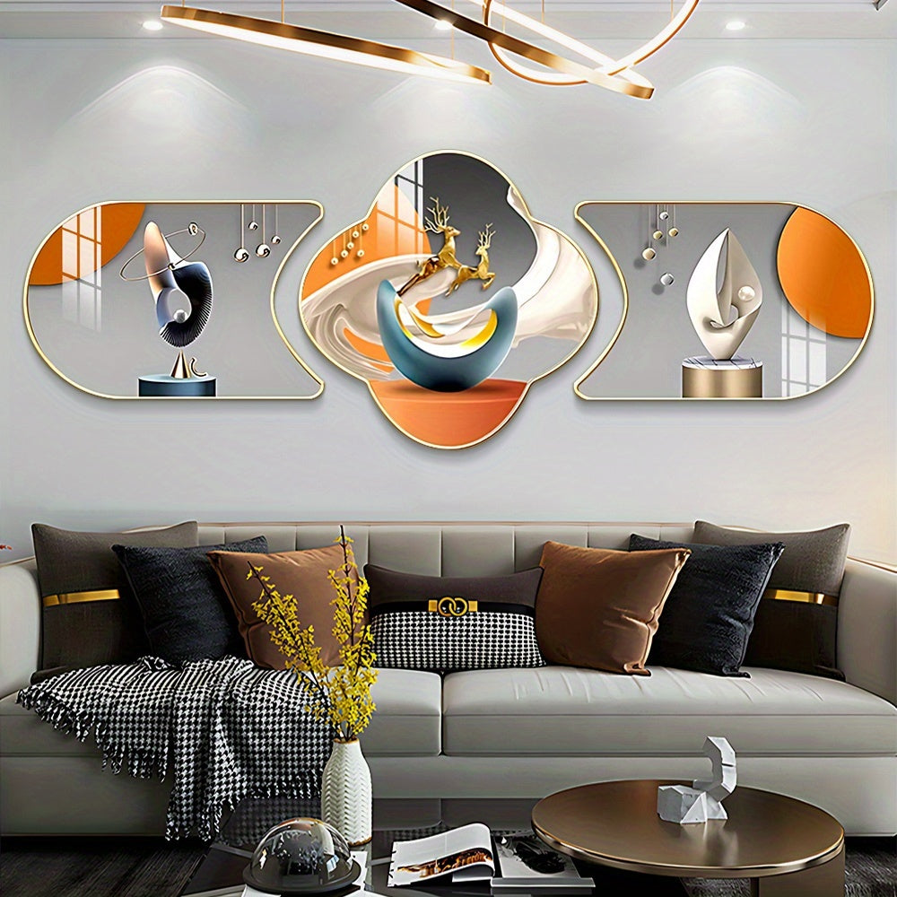 3-Piece Geometric Wall Art Set with Frames