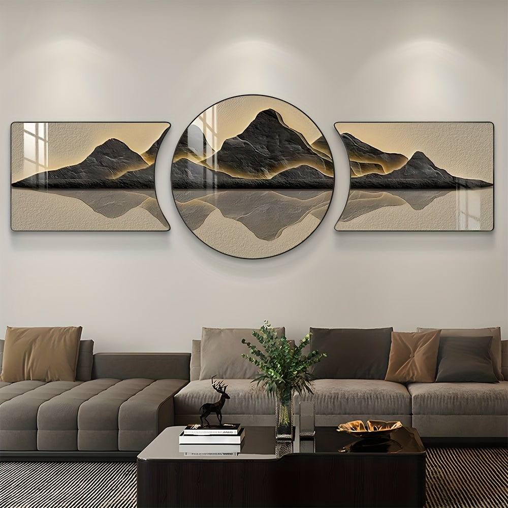 3-Piece Modern Landscape Wall Art Set – Framed Abstract Decorative Paintings