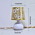 Modern Golden Floral Table Lamp – USB Powered Decorative Desk Light