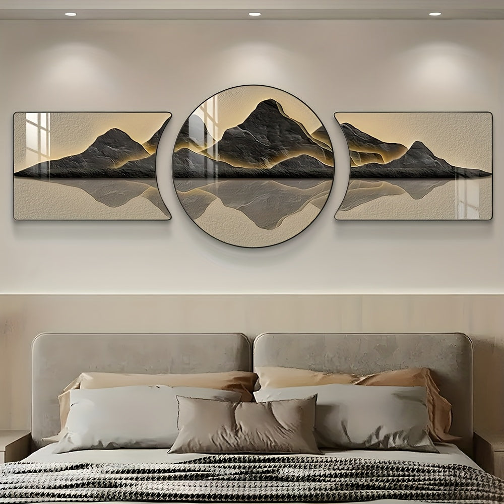 3-Piece Modern Landscape Wall Art Set – Framed Abstract Decorative Paintings