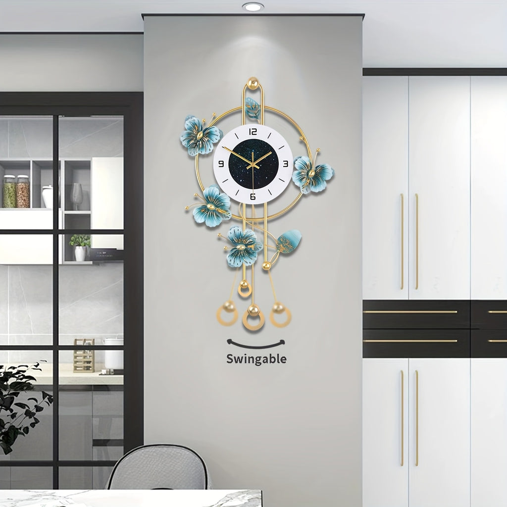 3D Butterfly Metal Wall Clock – Modern Silent Decorative Wall Art