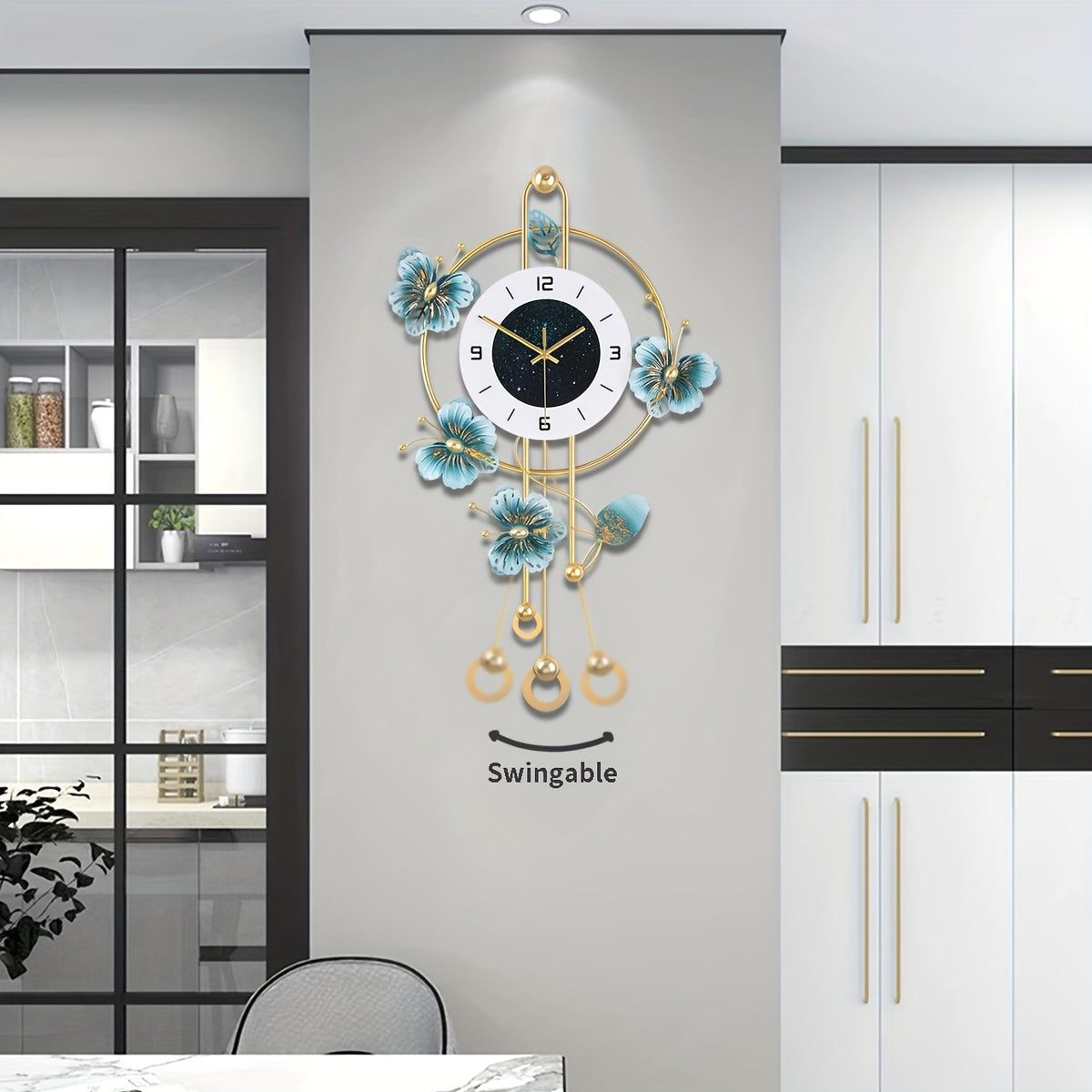 3D Butterfly Metal Wall Clock – Modern Silent Decorative Wall Art