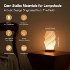 3D Printed Vase Night Light with Wooden Base – Decorative Table Lamp