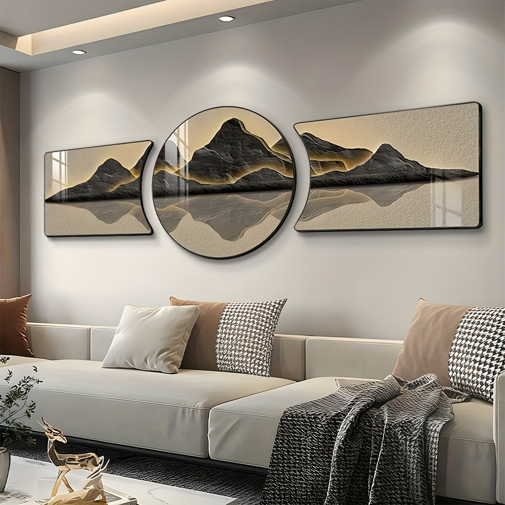 3-Piece Modern Landscape Wall Art Set – Framed Abstract Decorative Paintings