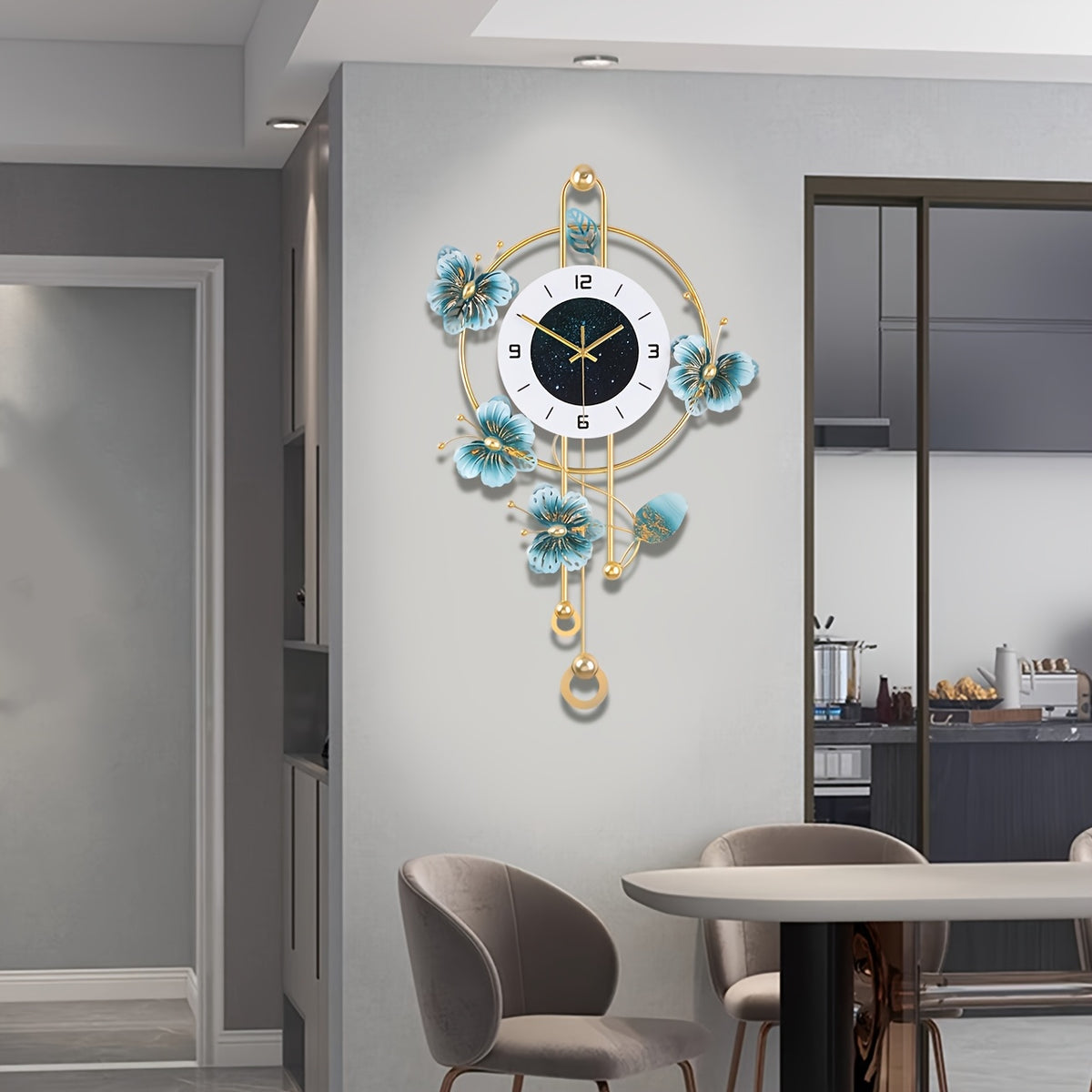 3D Butterfly Metal Wall Clock – Modern Silent Decorative Wall Art