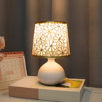 Modern Golden Floral Table Lamp – USB Powered Decorative Desk Light