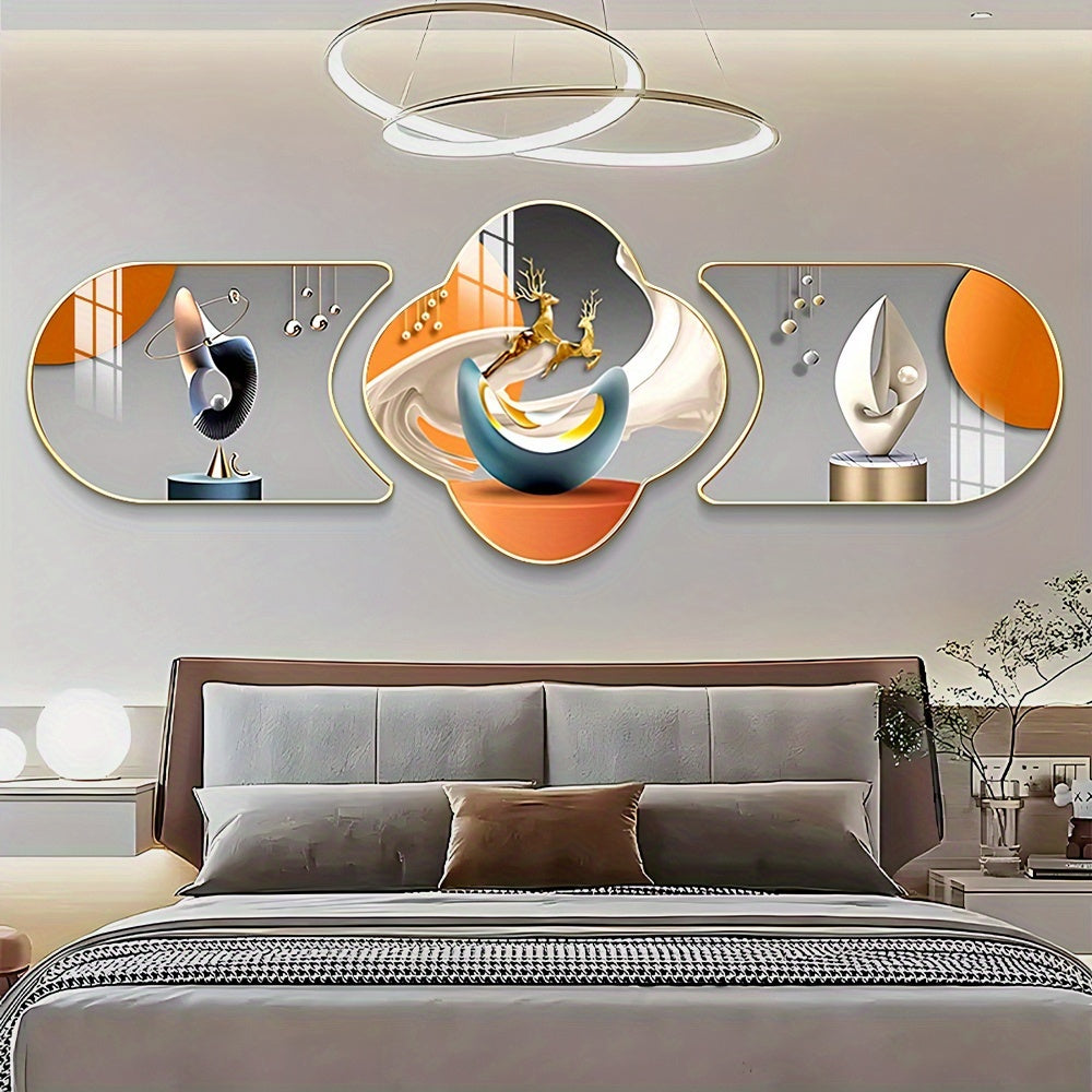 3-Piece Geometric Wall Art Set with Frames