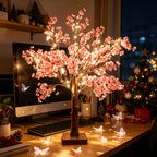 Pink Cherry Blossom Decorative Tree Lamp – USB Tabletop Flower Light