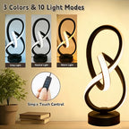 2-Piece Modern Spiral Table Lamp Set – USB Powered Dimmable LED Lights
