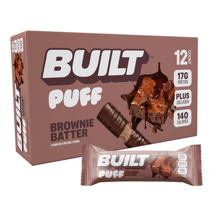 Built Puff Protein Bars – Strawberries ’N Cream, 15g Protein, 12 Pack