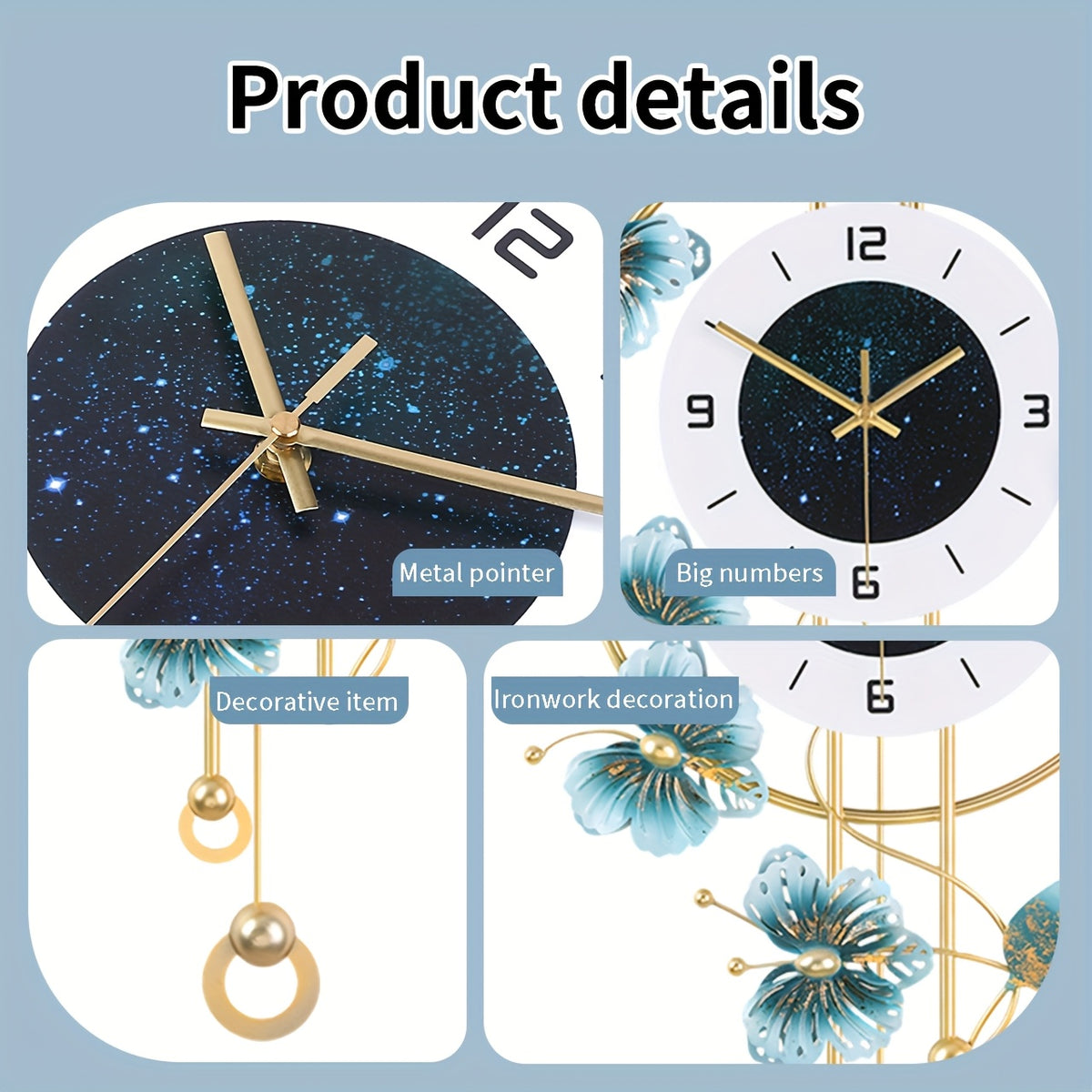 3D Butterfly Metal Wall Clock – Modern Silent Decorative Wall Art