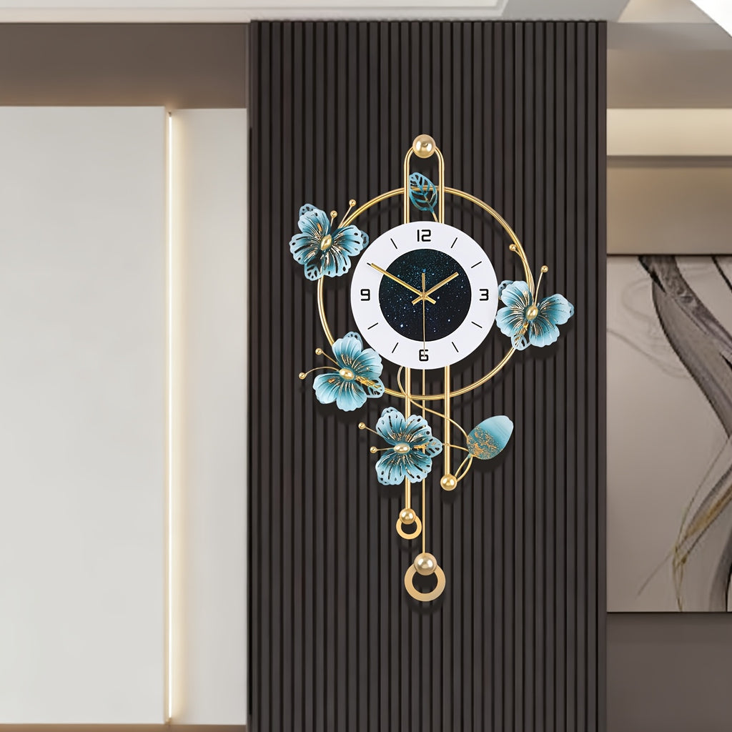 3D Butterfly Metal Wall Clock – Modern Silent Decorative Wall Art