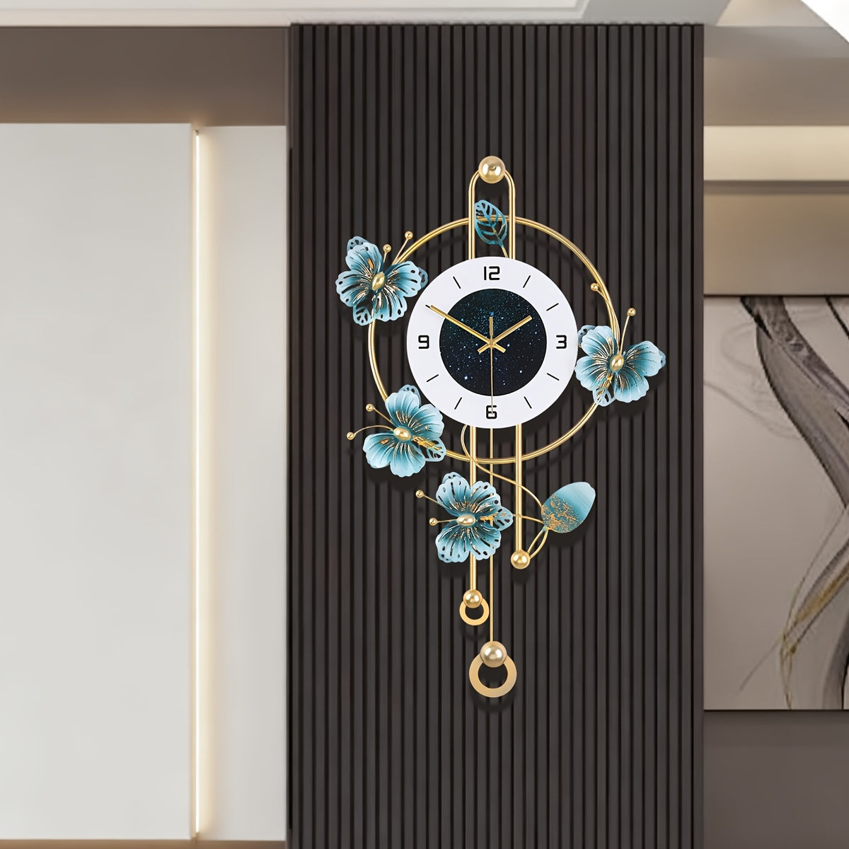 3D Butterfly Metal Wall Clock – Modern Silent Decorative Wall Art