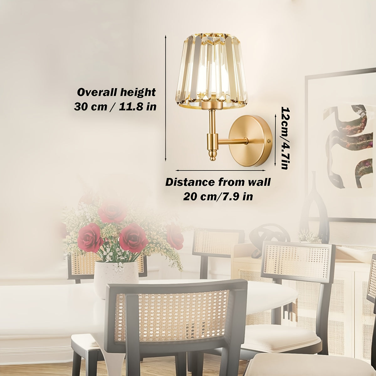 Modern Crystal Mask Wall Sconce – Decorative Metal Wall Light for Bedroom & Living Room