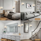 2-Piece Golden Crystal Wall Sconce Set – Modern E26 Decorative Lights